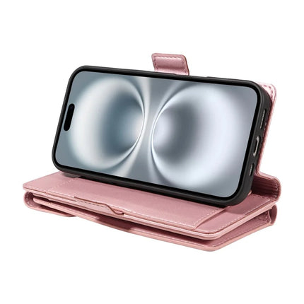 For iPhone 16 Case with Card Holder Stand PU Leather Flip Phone Cover