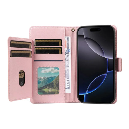 For iPhone 16 Pro Case with Card Holder Stand PU Leather Flip Phone Cover