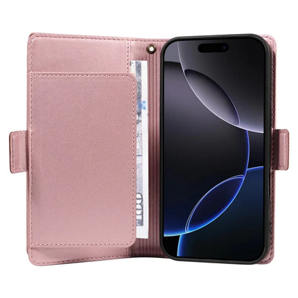 For iPhone 16 Pro Case with Card Holder Stand PU Leather Flip Phone Cover