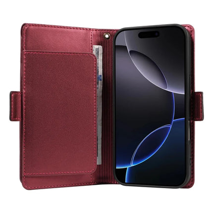 For iPhone 16 Pro Case with Card Holder Stand PU Leather Flip Phone Cover