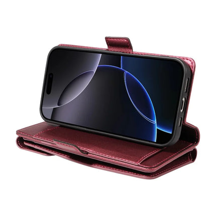 For iPhone 16 Pro Case with Card Holder Stand PU Leather Flip Phone Cover