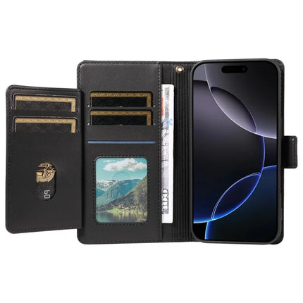 For iPhone 16 Pro Case with Card Holder Stand PU Leather Flip Phone Cover