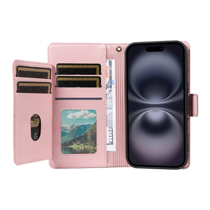For iPhone 16 Plus Case with Card Holder Stand PU Leather Flip Phone Cover