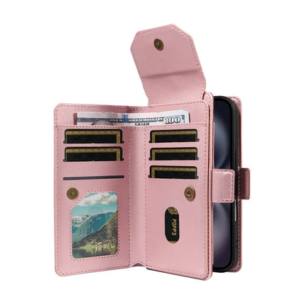 For iPhone 16 Plus Case with Card Holder Stand PU Leather Flip Phone Cover