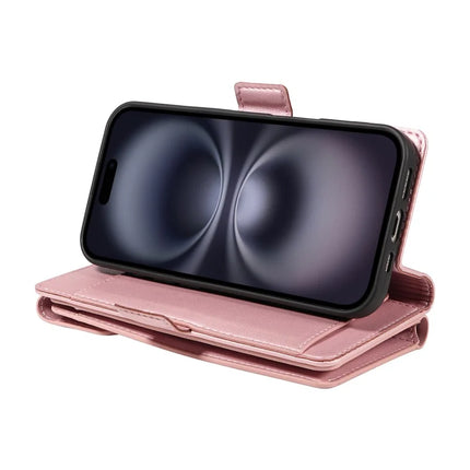For iPhone 16 Plus Case with Card Holder Stand PU Leather Flip Phone Cover