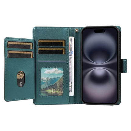 For iPhone 16 Plus Case with Card Holder Stand PU Leather Flip Phone Cover