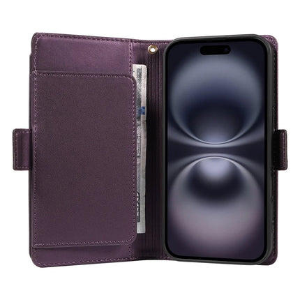 For iPhone 16 Plus Case with Card Holder Stand PU Leather Flip Phone Cover