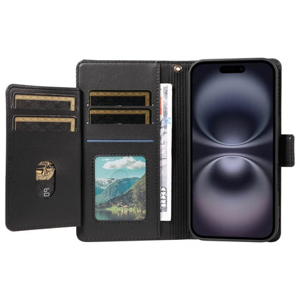 For iPhone 16 Plus Case with Card Holder Stand PU Leather Flip Phone Cover