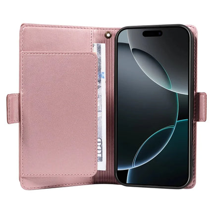 For iPhone 16 Pro Max Case with Card Holder Stand PU Leather Flip Phone Cover