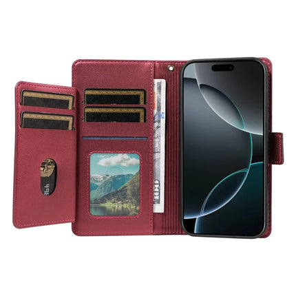 For iPhone 16 Pro Max Case with Card Holder Stand PU Leather Flip Phone Cover