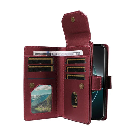 For iPhone 16 Pro Max Case with Card Holder Stand PU Leather Flip Phone Cover