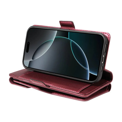 For iPhone 16 Pro Max Case with Card Holder Stand PU Leather Flip Phone Cover