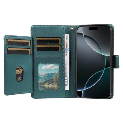 For iPhone 16 Pro Max Case with Card Holder Stand PU Leather Flip Phone Cover