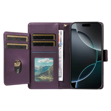 For iPhone 16 Pro Max Case with Card Holder Stand PU Leather Flip Phone Cover