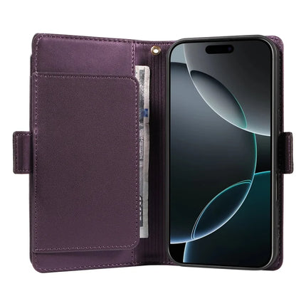 For iPhone 16 Pro Max Case with Card Holder Stand PU Leather Flip Phone Cover