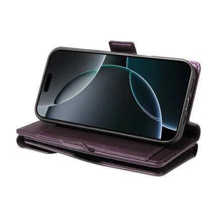 For iPhone 16 Pro Max Case with Card Holder Stand PU Leather Flip Phone Cover