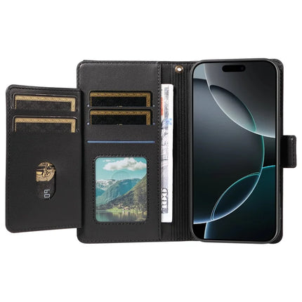 For iPhone 16 Pro Max Case with Card Holder Stand PU Leather Flip Phone Cover