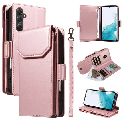 For Samsung Galaxy A54 5G Case with Card Holder Stand PU Leather Flip Phone Cover - Rose Gold