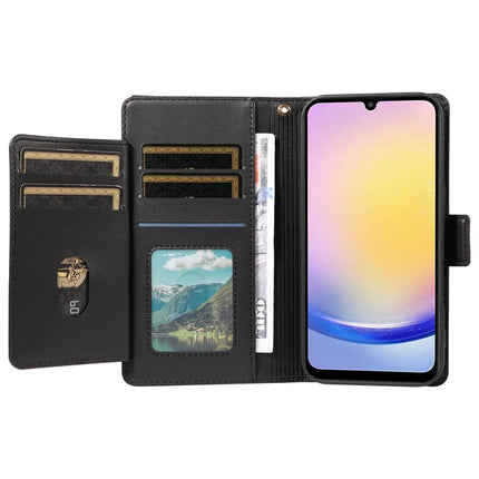 For Samsung Galaxy A25 5G (Global) (161.0 x 76.5 x 8.3mm) Case with Card Holder Stand PU Leather Flip Phone Cover