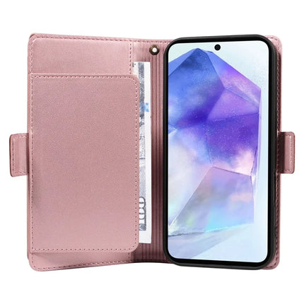 For Samsung Galaxy A55 5G Case with Card Holder Stand PU Leather Flip Phone Cover