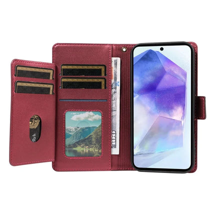 For Samsung Galaxy A55 5G Case with Card Holder Stand PU Leather Flip Phone Cover