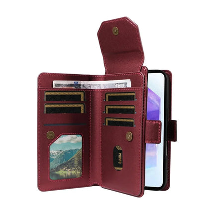 For Samsung Galaxy A55 5G Case with Card Holder Stand PU Leather Flip Phone Cover