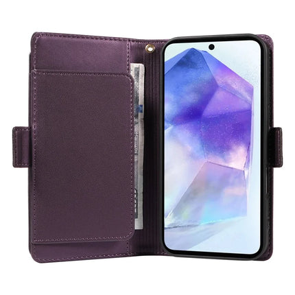 For Samsung Galaxy A55 5G Case with Card Holder Stand PU Leather Flip Phone Cover