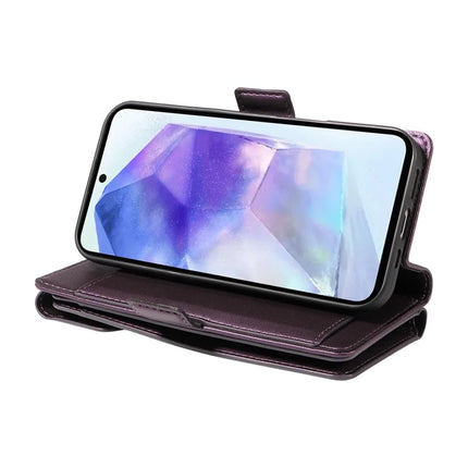 For Samsung Galaxy A55 5G Case with Card Holder Stand PU Leather Flip Phone Cover
