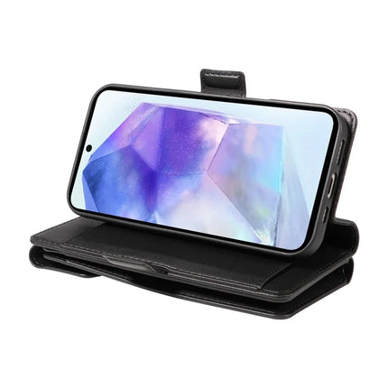 For Samsung Galaxy A55 5G Case with Card Holder Stand PU Leather Flip Phone Cover