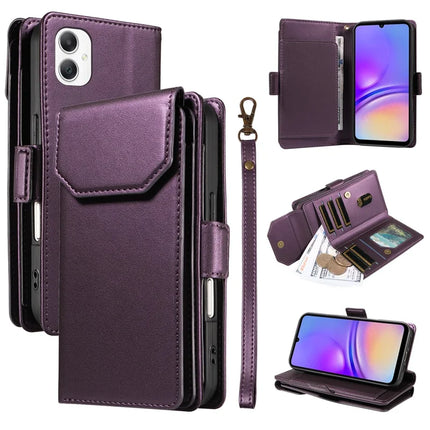 For Samsung Galaxy A06 5G Case with Card Holder Stand PU Leather Flip Phone Cover - Purple