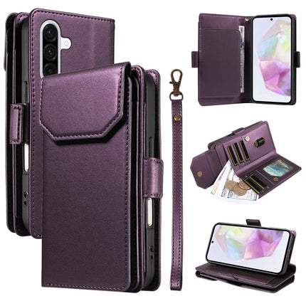 For Samsung Galaxy A36 5G Case with Card Holder Stand PU Leather Flip Phone Cover - Purple