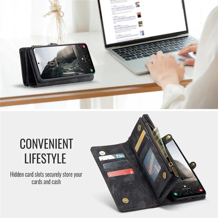 For Samsung Galaxy A56 5G Case CASEME 008 Series Detachable Leather Zipper Wallet Phone Cover