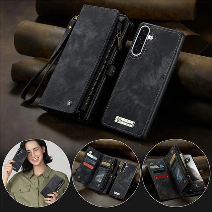 For Samsung Galaxy A56 5G Case CASEME 008 Series Detachable Leather Zipper Wallet Phone Cover