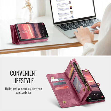 For Samsung Galaxy A56 5G Case CASEME 008 Series Detachable Leather Zipper Wallet Phone Cover