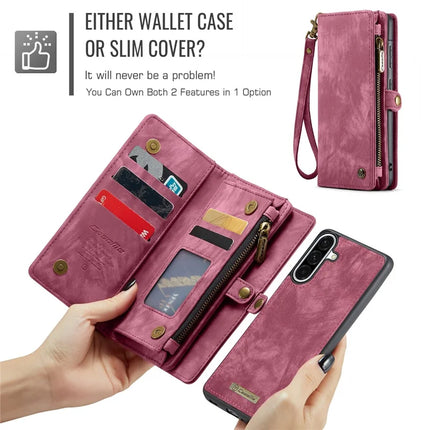 For Samsung Galaxy A56 5G Case CASEME 008 Series Detachable Leather Zipper Wallet Phone Cover
