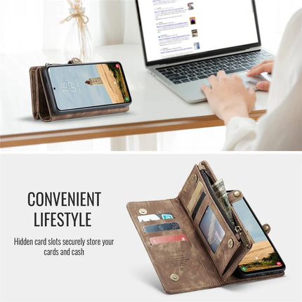 For Samsung Galaxy A56 5G Case CASEME 008 Series Detachable Leather Zipper Wallet Phone Cover