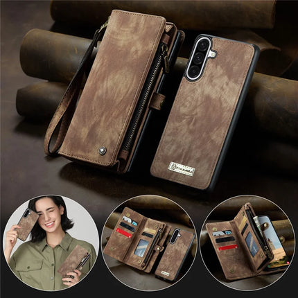 For Samsung Galaxy A56 5G Case CASEME 008 Series Detachable Leather Zipper Wallet Phone Cover