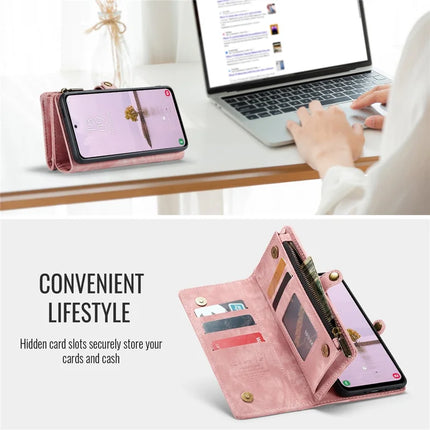 For Samsung Galaxy A56 5G Case CASEME 008 Series Detachable Leather Zipper Wallet Phone Cover