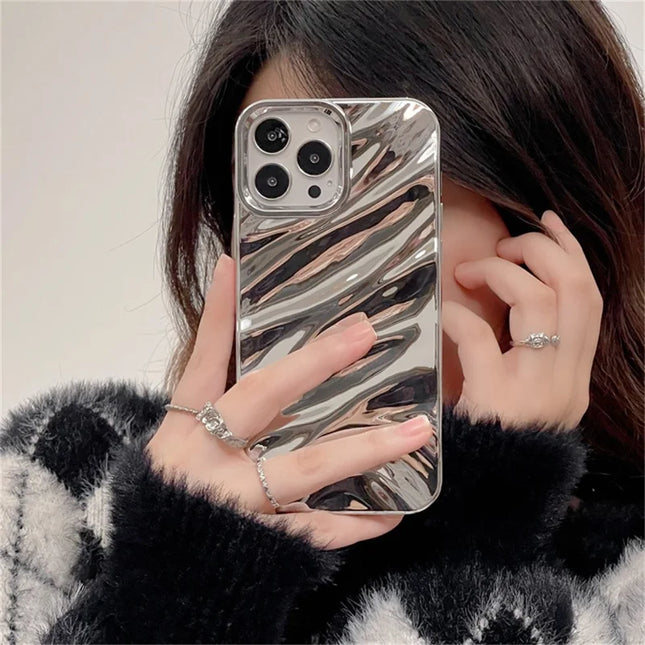 For iPhone 16 Pro Max Case Wave Texture TPU Shockproof Phone Cover