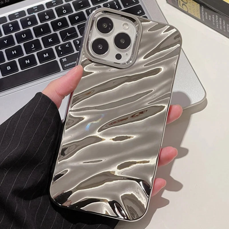 ShopCaseCart Elegant Durable iPhone 16 Pro Protective cover Wave Texture TPU Impact-resistant Phone Guard