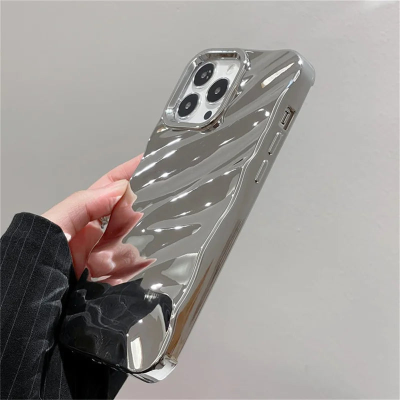ShopCaseCart Elegant Durable iPhone 16 Pro Protective cover Wave Texture TPU Impact-resistant Phone Guard