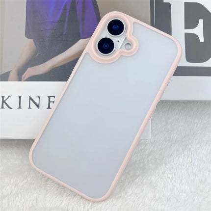 For iPhone 16 Plus Case Curved Frame PC + TPU Phone Cover Anti Drop Protection