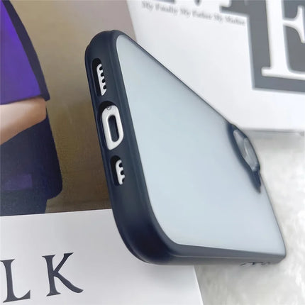 For iPhone 16 Plus Case Curved Frame PC + TPU Phone Cover Anti Drop Protection