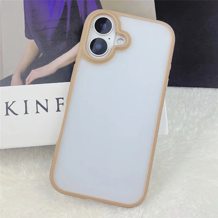 For iPhone 16 Plus Case Curved Frame PC + TPU Phone Cover Anti Drop Protection