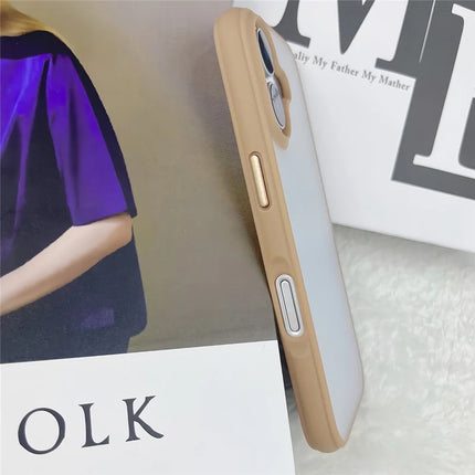For iPhone 16 Plus Case Curved Frame PC + TPU Phone Cover Anti Drop Protection