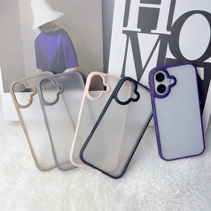 For iPhone 16 Plus Case Curved Frame PC + TPU Phone Cover Anti Drop Protection
