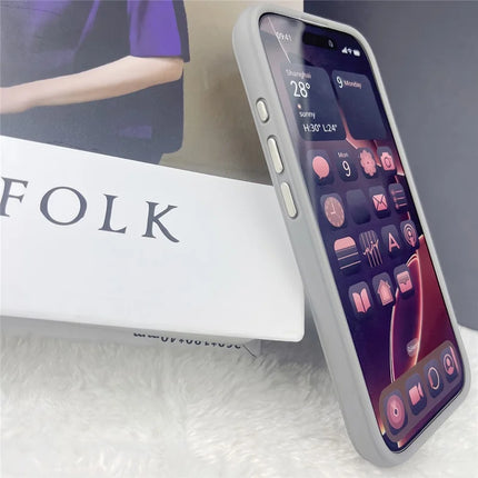 For iPhone 16 Plus Case Curved Frame PC + TPU Phone Cover Anti Drop Protection