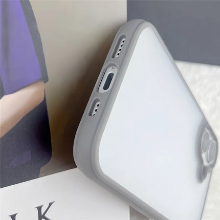 For iPhone 16 Plus Case Curved Frame PC + TPU Phone Cover Anti Drop Protection