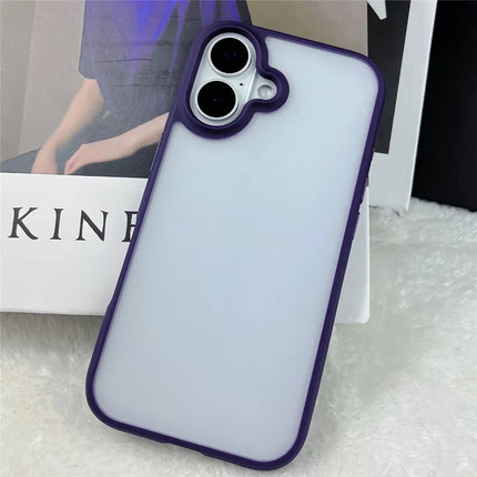 For iPhone 16 Plus Case Curved Frame PC + TPU Phone Cover Anti Drop Protection