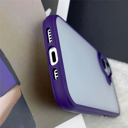For iPhone 16 Plus Case Curved Frame PC + TPU Phone Cover Anti Drop Protection